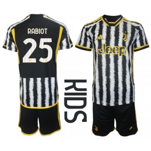 Juventus Adrien Rabiot #25 Replica Home Stadium Kit for Kids 2023-24 Short Sleeve (+ pants)